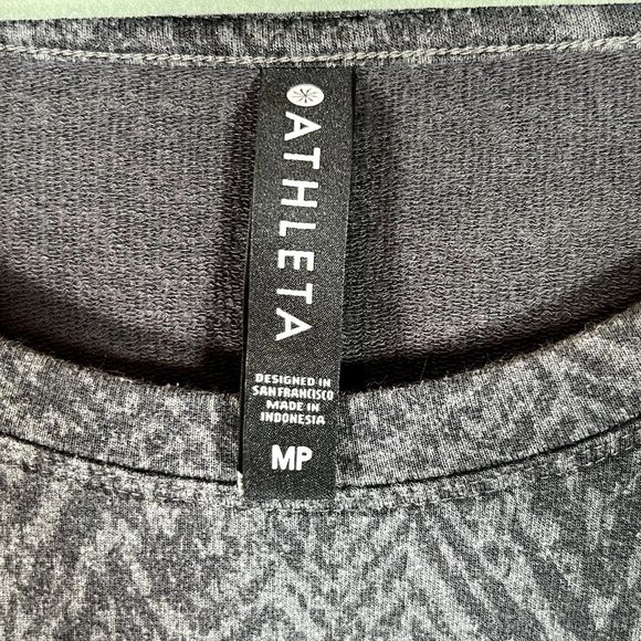 Athleta Studio to Street Sweatshirt Gray Medusa Print Size P Medium Crew Neck - Picture 5 of 7